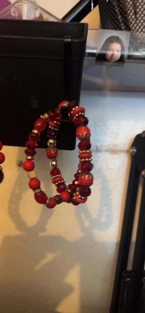 Red Beaded Bracelet Set